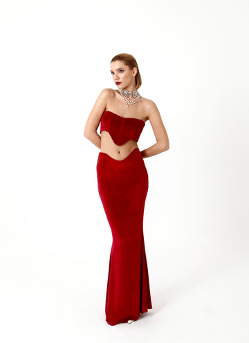 HYDRA SKIRT IN RUBY