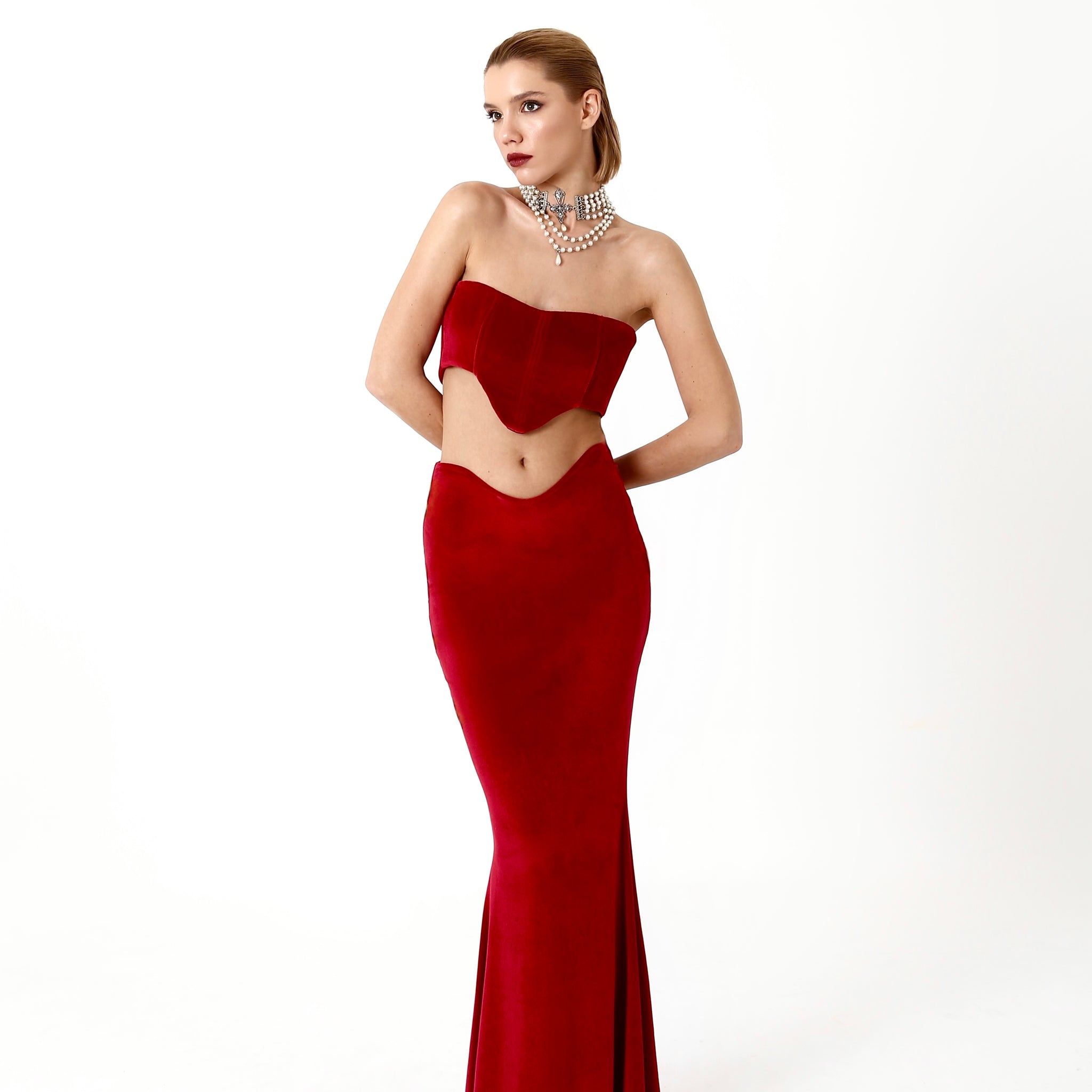 HYDRA SKIRT IN RUBY