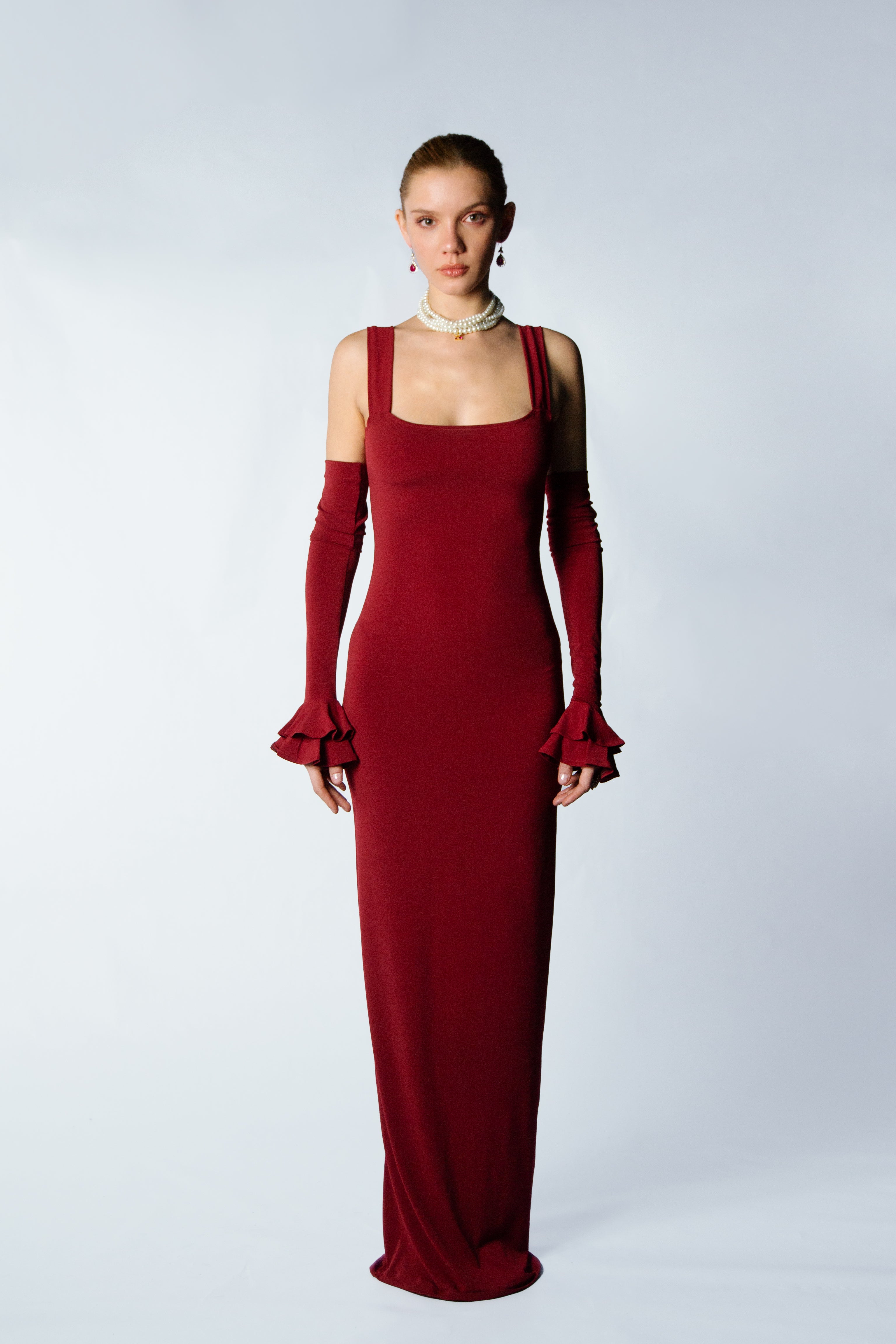 APHRODITE DRESS IN BORDEAUX